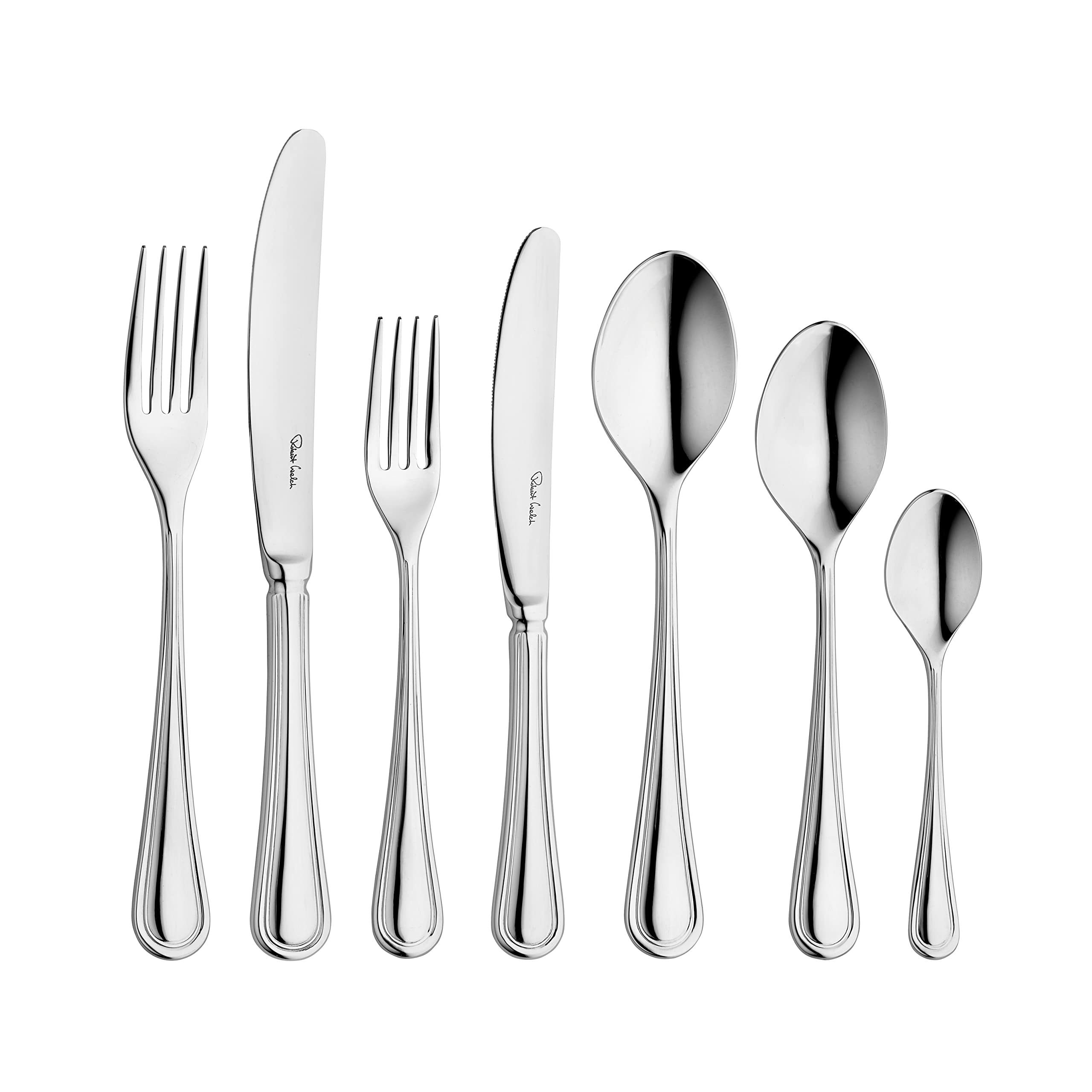 Robert Welch Aston Bright, 7 Piece Cutlery Place Setting. Made from Stainless Steel. Dishwasher Safe.