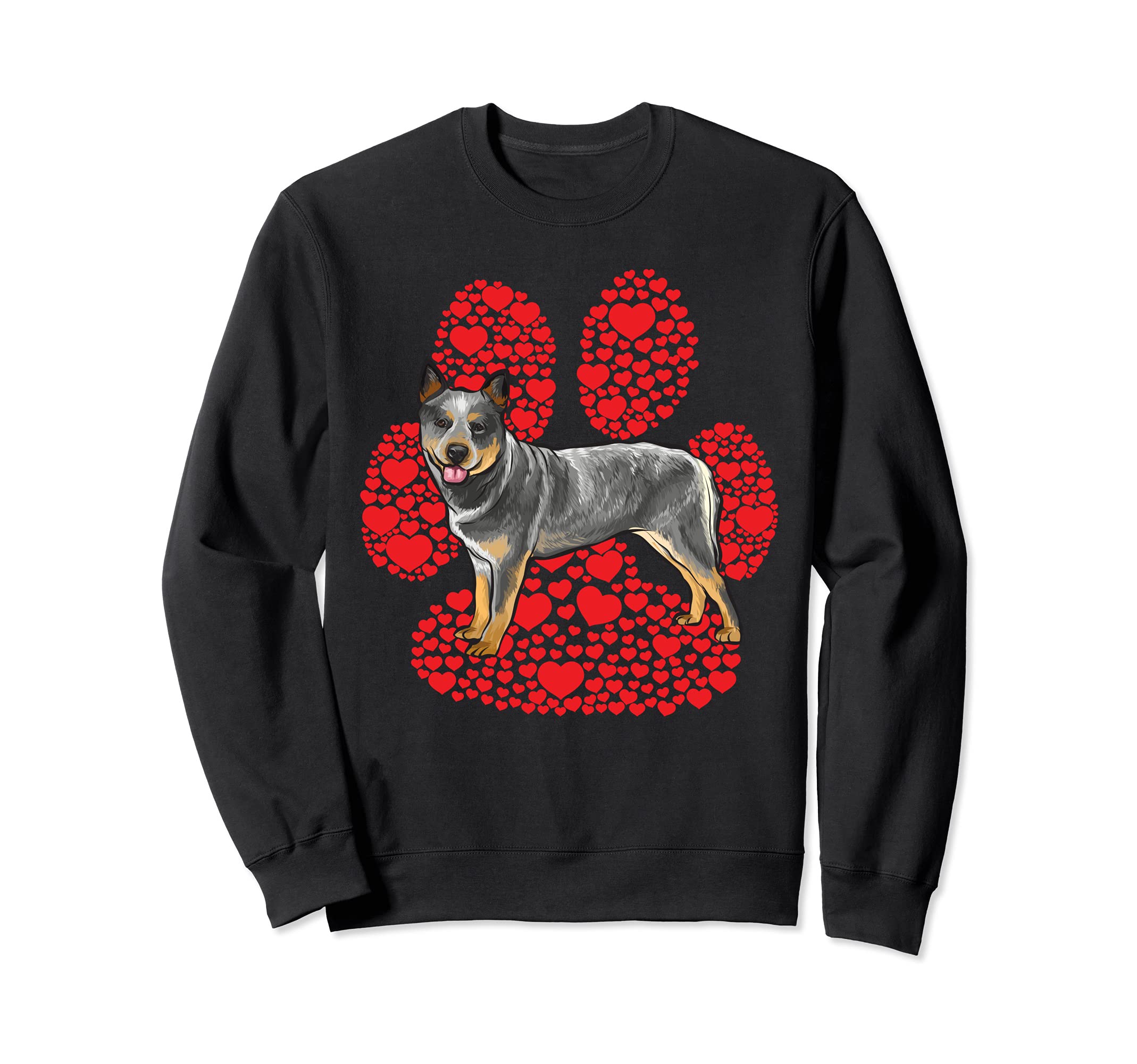 Australian Cattle Dog Valentines Day Dog Love Paw Sweatshirt