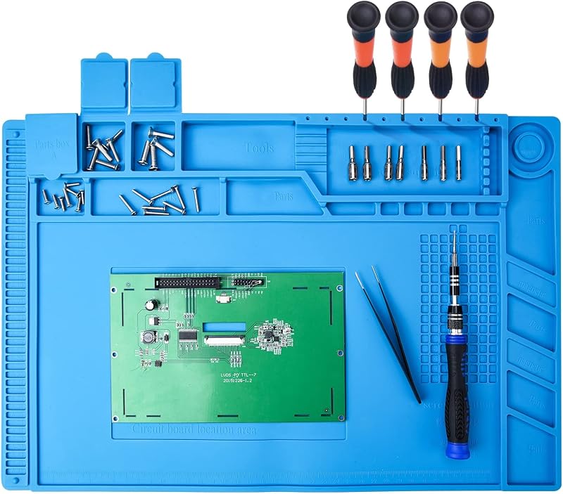 Preciva 500℃ Heat Resistant Silicone Soldering Mat for Electronics Repair