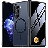 MOBOSI Magnetic for Z Fold 5 Case with Privacy Screen Protector,Jet Black | Compatible with Magsafe, Full-Body Slim Coverage Hinge Protection, Shockproof Phone Cover