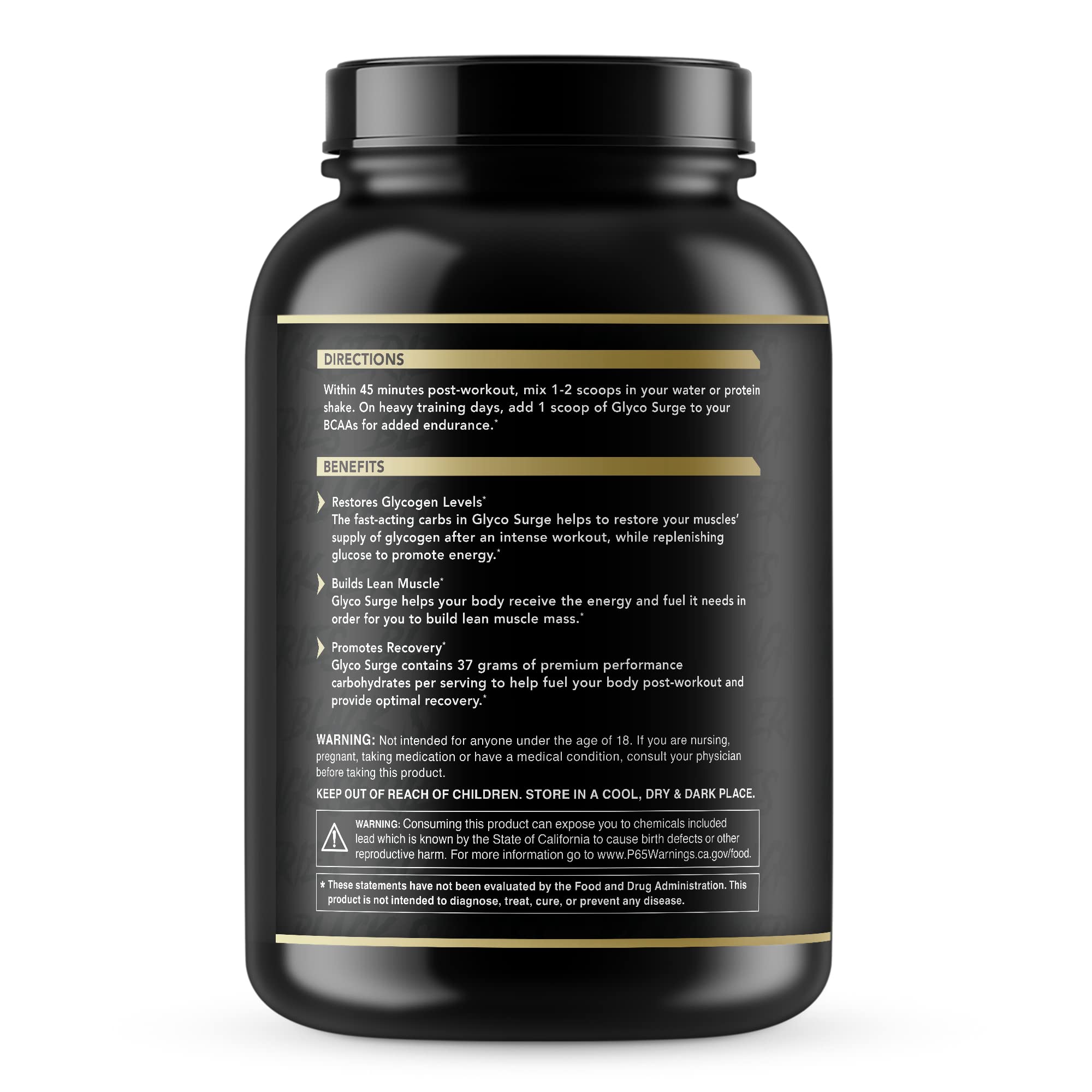 Anabolic Warfare Glyco Surge Glycogen Supplement Performance Carbs to Help Lean Muscle Growth, Post Workout Recovery and Endurance* (Natural - 40 Servings)