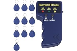 ZHAOYU Handheld Copier RFID Reader Rewriter Smart ID Card Duplicator 125KHz Intelligent Access Control Reader, Includes 10 pcs Blank Writable T5577 Keychains