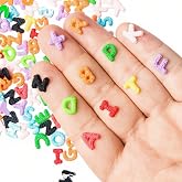200Pcs Tiny Letter Decor for Dollhouse Micro Resin Decor for DIY Crafts Mini Things for Fairy Garden Micro Landscaping Decorations Nail Art