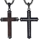 GTMJ Cross Necklace for Men-Non-Tarnish&Hypoallergenic&A Certain Degree of Waterproof and Sweat-proof Mens Wooden Cross Necklaces With Adjustable Chain Christian Jewelry Gifts