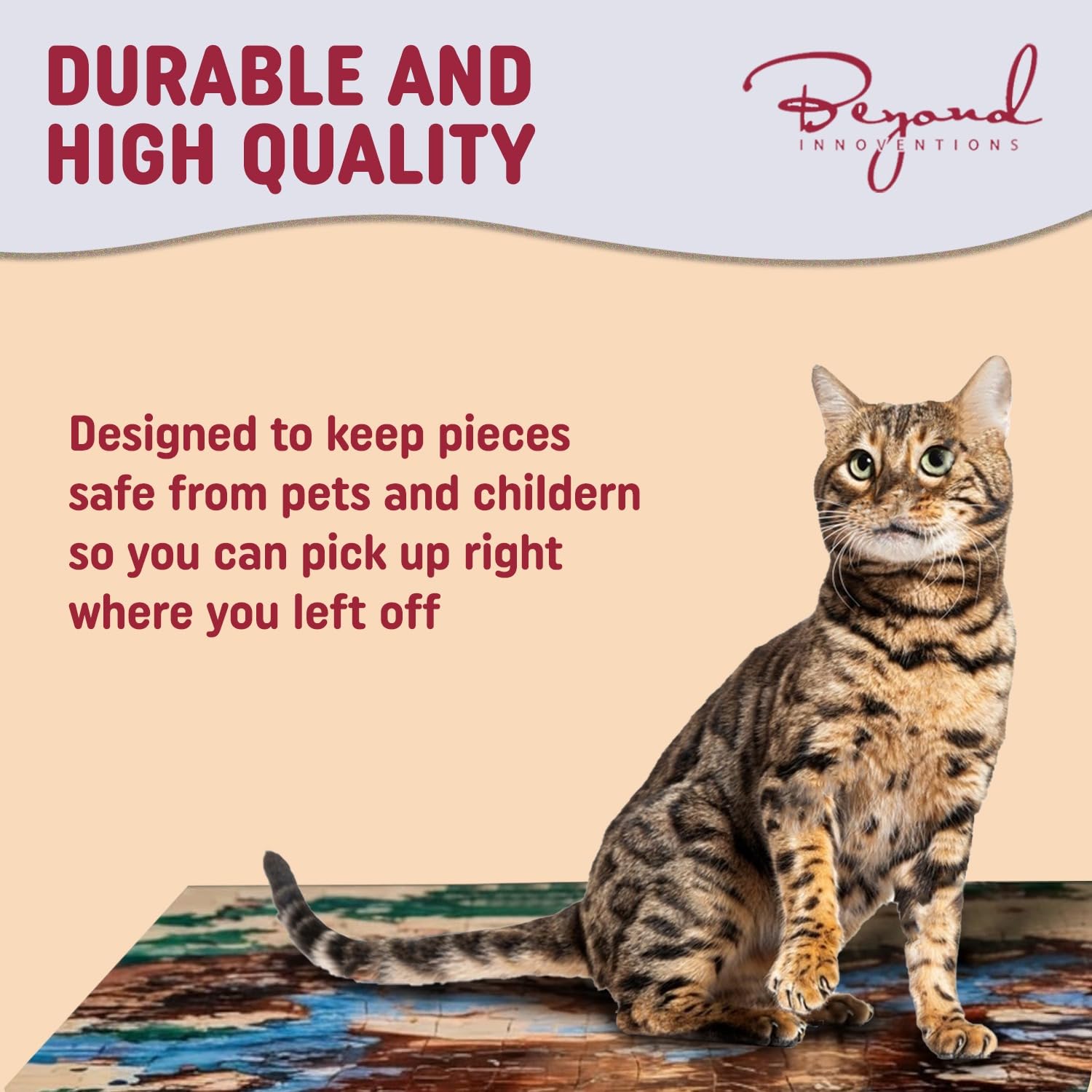 1000 Piece Rotating Puzzle Board with Drawers and Cover - 4 Drawers, Wooden Jigsaw Puzzle Table | 30” X 22”| Jigsaw Puzzle Board - Portable Puzzle Tables for Adults and Kids by Beyond Innoventions