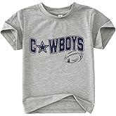 GLIGLITTR Football Shirt for Toddler Baby Boy Football Game Day T-Shirt Kids Funny Print Sports Fans Short Sleeve Tee Tops