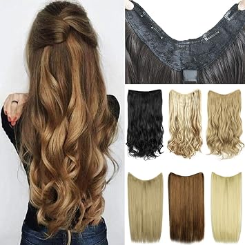Amazon Com One Piece 4 Clips Clip In Hair Extension Long