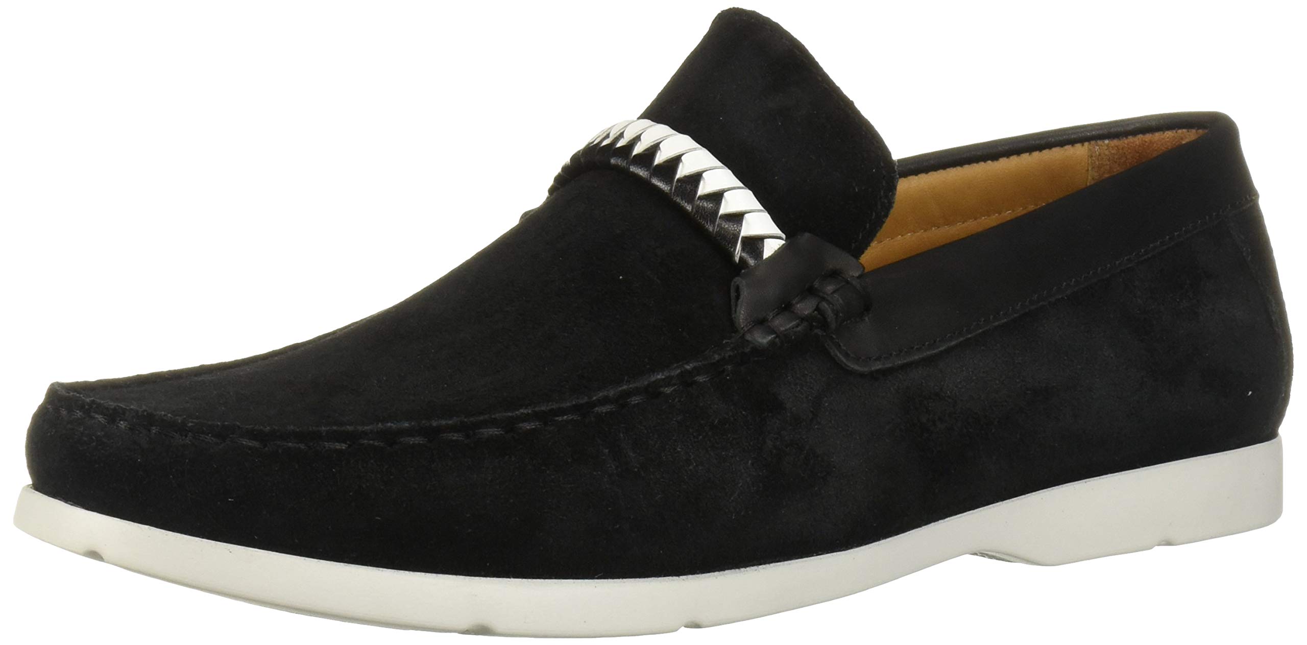 Photo 1 of Driver Club USA Men's Leather EVA Lightweight Technology Slip on Braid Detail Loafer, Black Suede, 9