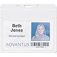 ADVANTUS PVC-Free Badge Holders, Horizontal, 4 x 3" Insert Size, Pack of 50 Holders (75603)