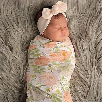 baby girl swaddle blanket and headband