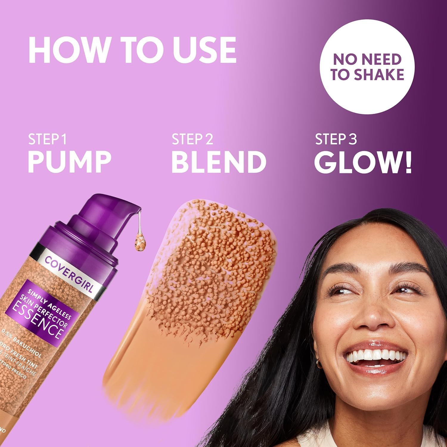 COVERGIRL Simply Ageless Skin Perfector Essence Foundation, 30 Light-Medium,Tinted Skincare Makeup Hybrid, Sheer Tint, Radiant Finish, Glowy Finish, Vegan Formula, 1.0oz