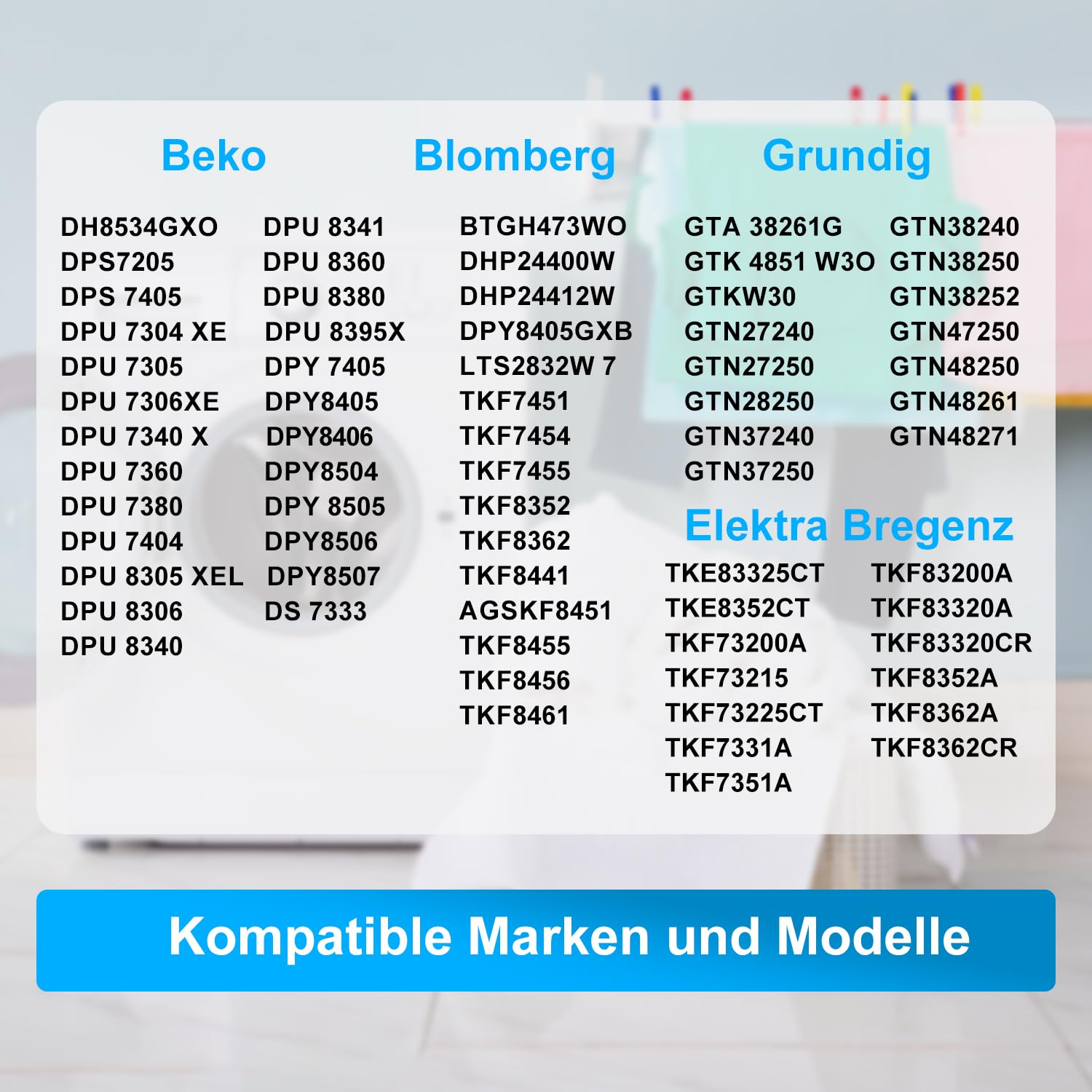 Trockner Filter für Beko, Grundig, Blomberg, Smeg Trockner, 2964840100 7