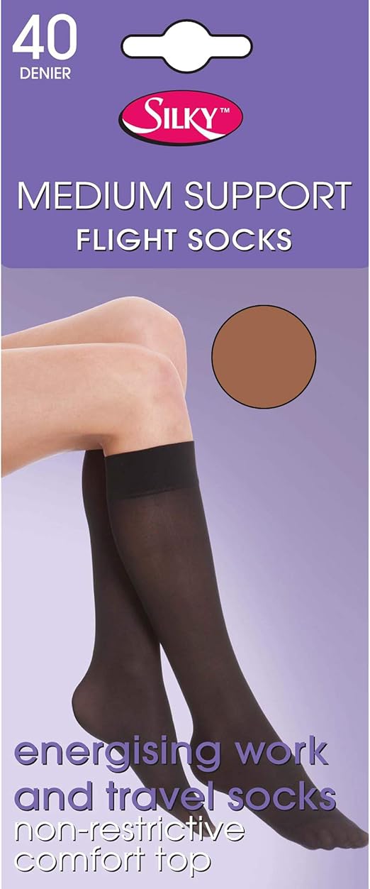 Flight Socks Medium Support 40 Denier Various Colours (Mink) Amazon.co