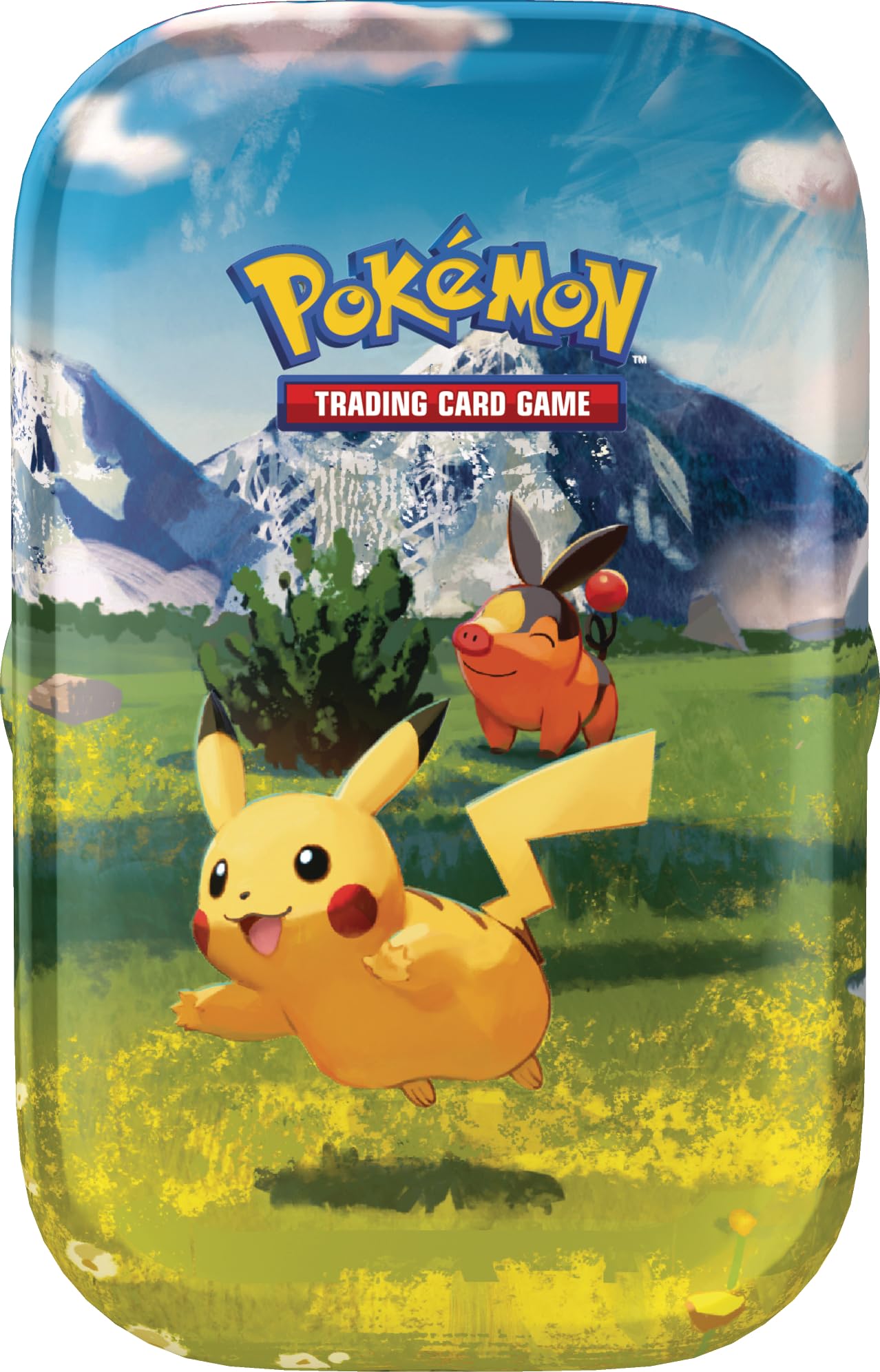Pokémon-Sammelkartenspiel: Mini-Tin-Box Mega-Entwicklung – Erhabene Helden: Pikachu und Floink (1 Stickerbogen, 1 Pokémon-Bildkarte und 2 Boosterpacks) 2