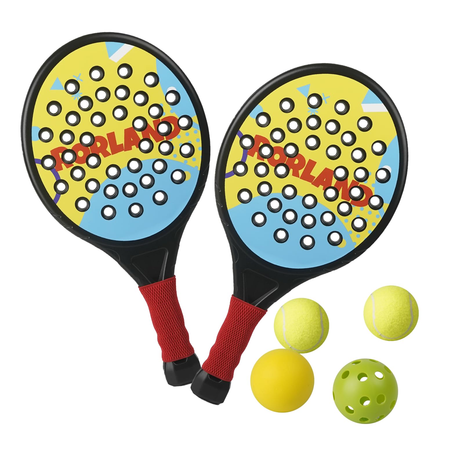 Photo 1 of RORLAND Kids Padel Racket Set of 2– Lightweight, Durable, Ergonomic Grip for Small Hands, Vibrant Designs, Pool Backyard Beach in/Outdoor Game Toys - Fun Gift for Kid or Beginner