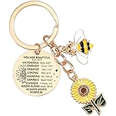 Inspirational Christian Gifts Keychain for Women - Religious Gift Keyring for Men, Priests, Sister, Friend, Mom, Catholic