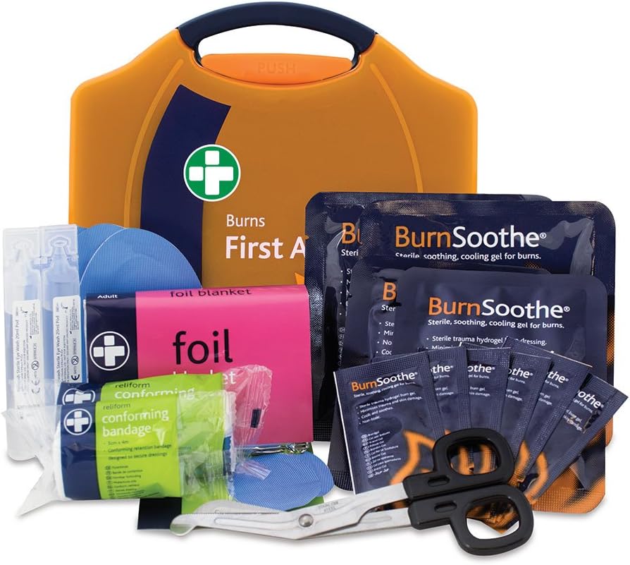 Reliance Medical Burn First Aid Kit in Orange Compact Aura Box Amazon