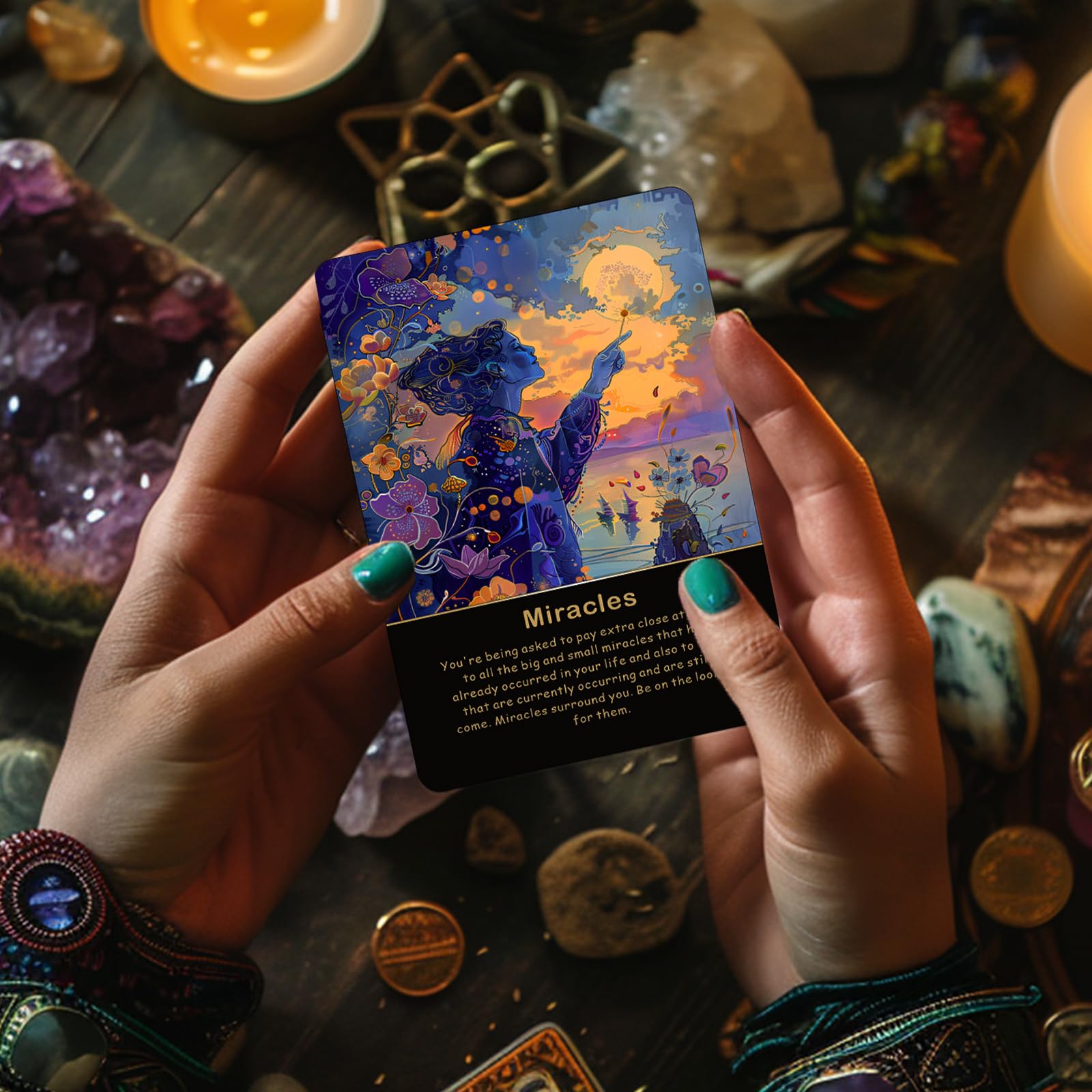 Akashic Oracle Cards, 75 Energy Healing Oracle Cards for Beginners, Advanced Readers, Reveal Soul Purpose, Clear Karmic Blocks, Spiritual Guidance Tarot Alternative