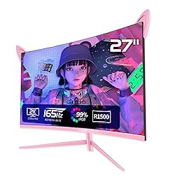 CUNPU Pink Computer Monitor, 27 inch 1440p 165Hz