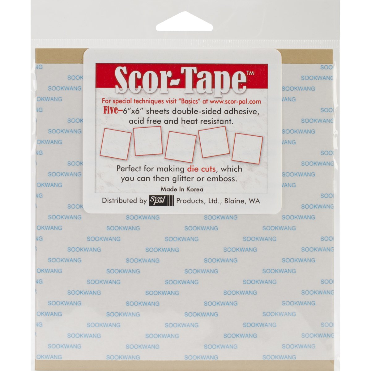 Scor-Pal Tape Sheets, Multi-Colour, 19.05 x 15.87 x 0.5 cm