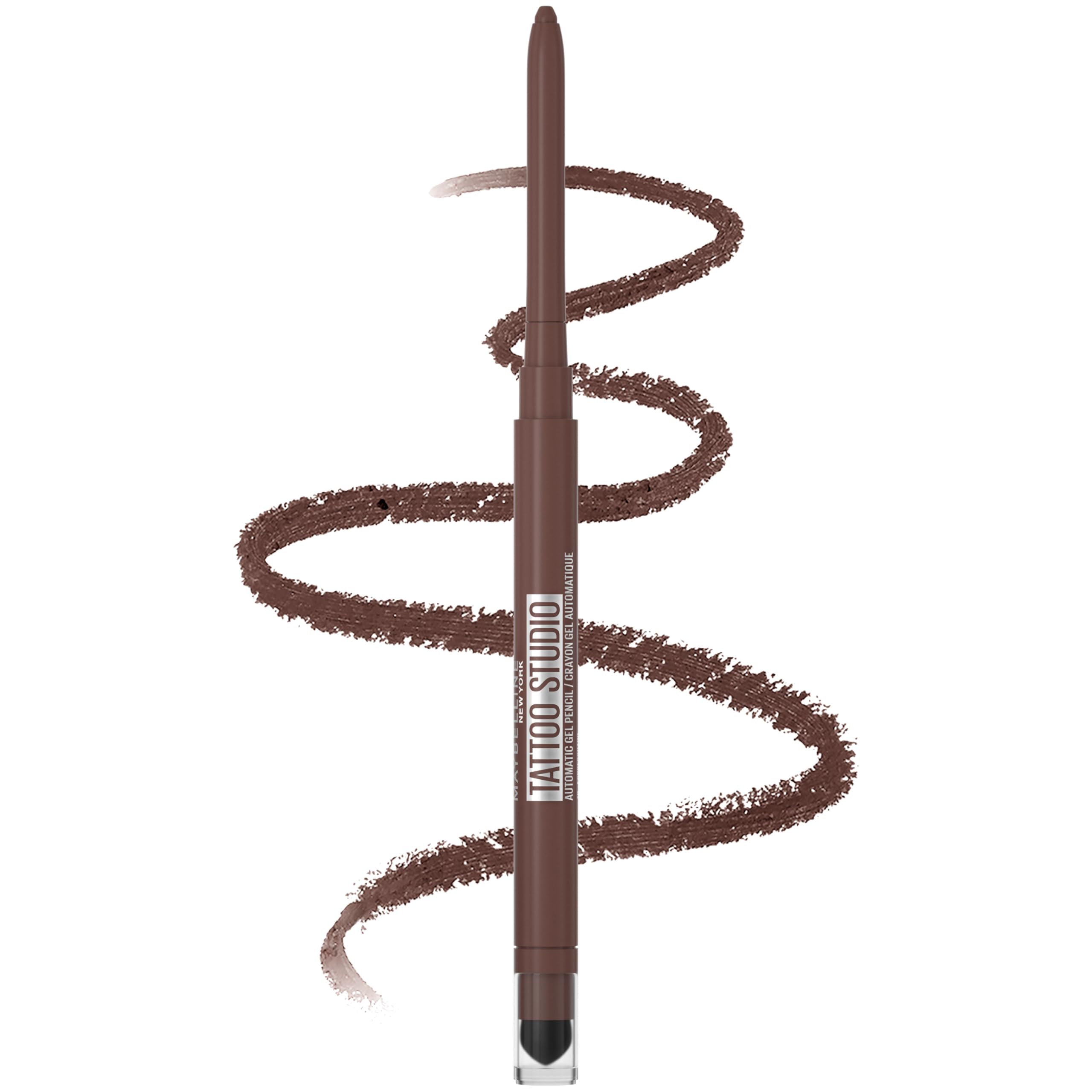 Photo 1 of Maybelline Tattoo Studio Automatic Gel Pencil Waterproof Eyeliner, Blendable, Smudge Resistant, Matte Eyeliner For Up To 36HR Wear, Expressotini (Smokey Brown)