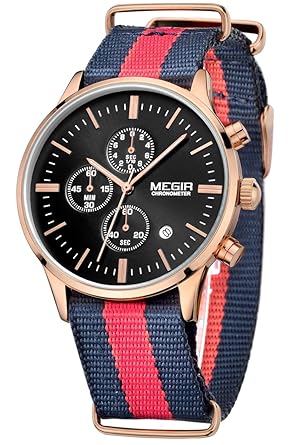Mens Womens Classic Casual Minimalist Canvas Chronograph Quartz Wrist Watches