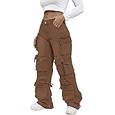 Ryehack Women’s Baggy Jeans Y2k Cargo Jeans Casual High Waist Baggy Denim Cargo Pants with Pockets Streetwear