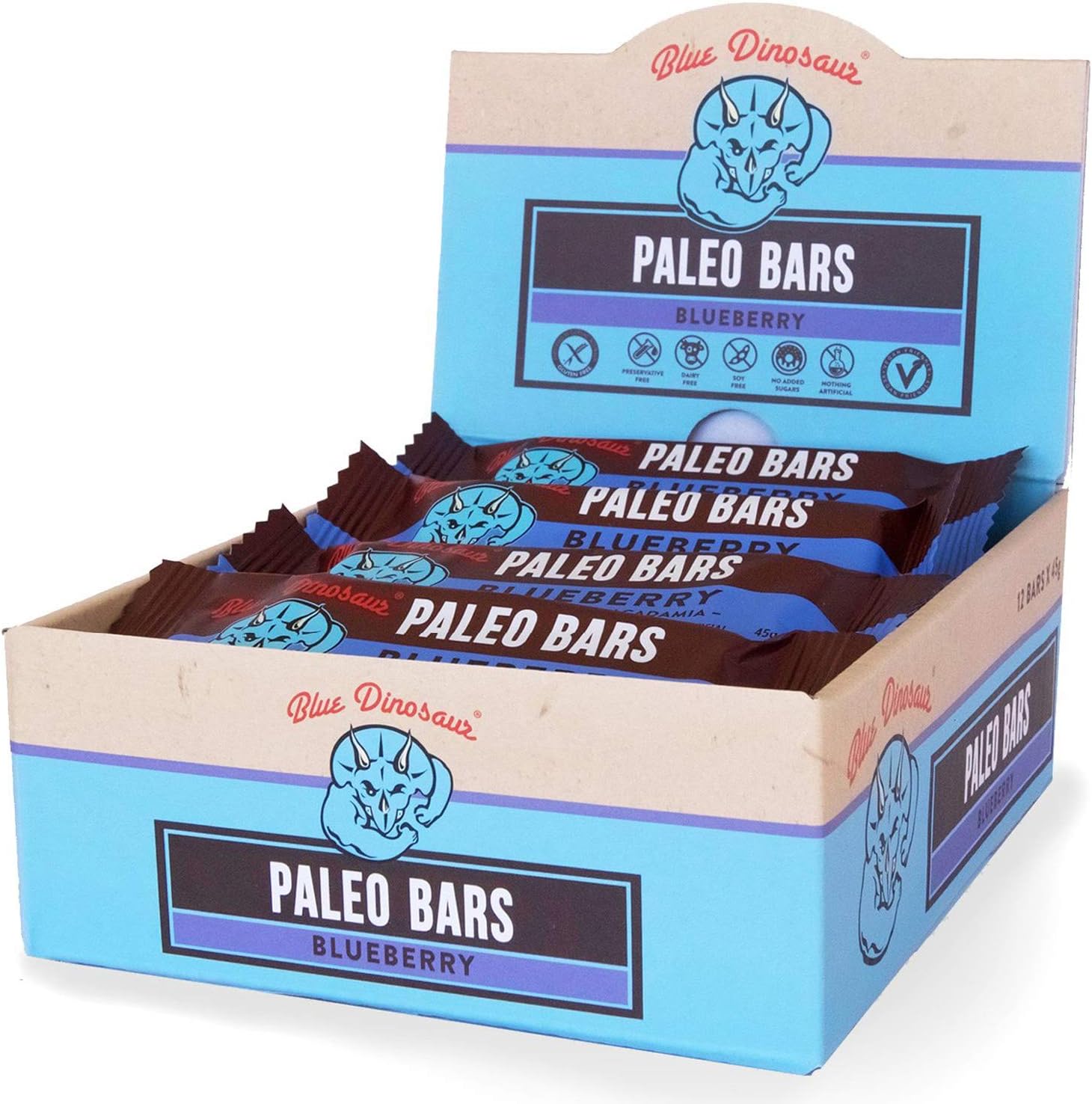 Blue Dinosaur Paleo Bar Blueberry 45g