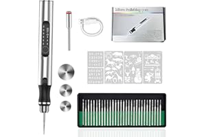 KugobarNe Engraving Pen with 33 bits, Mini Engraver Pen Basic for All Materials, USB Rechargeable Professional Engraver Tool,