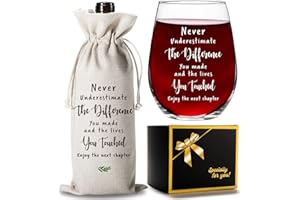 EILCOLY Coworker Gifts Retirement Gifts Coworker Leaving Gifts for Women Men Teacher Employees Colleagues Nurse Doctors Boss Retirees Work Friend Retirement Coworker Wine Bottle Gift Bag Set RS003
