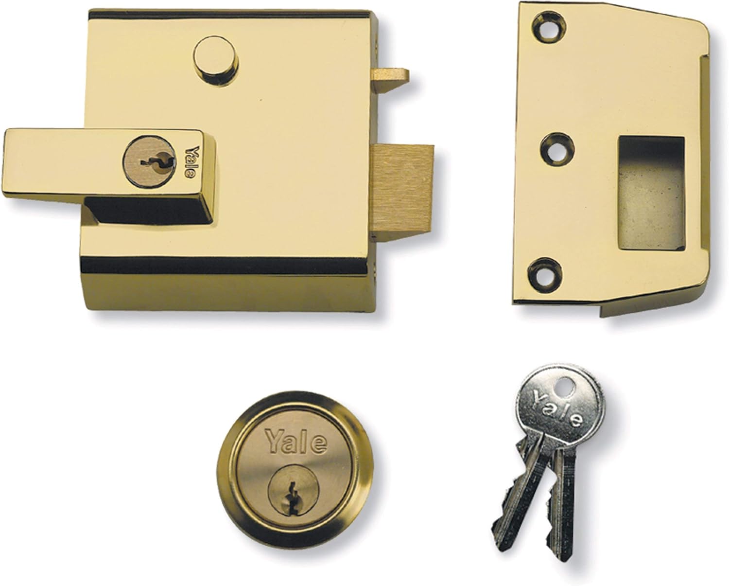 Yale B-2-BLX-PB-40 Double Locking Nightlatch, 40 mm Backset, Brass Finish, High Security, can be Locked from Inside with Key, Brasslux - Image 3