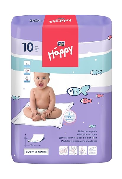 bella baby Happy Wickelunterlagen 60 x 60 cm, 4er Pack (4 x 10 Stück)