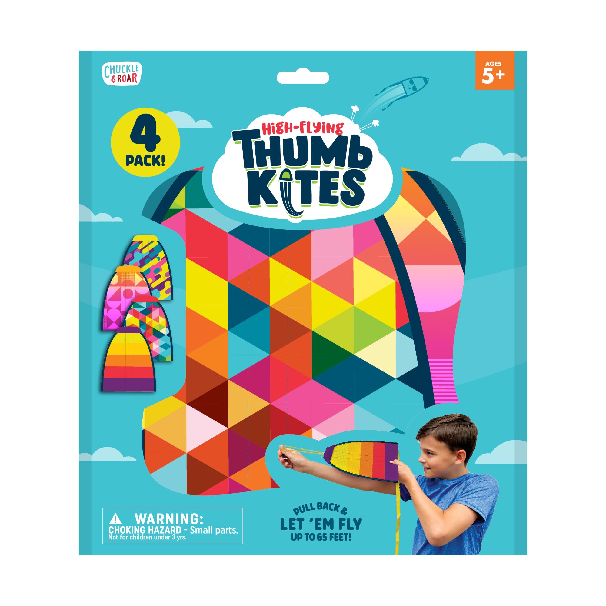 Chuckle & Roar - Thumb Kites - Fun and Energetic Kite Launching - Launch Kites Using Your Thumb - Durable Rubber Toy Launcher - Trendy Design - Ages 5 and up