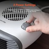Warmlite WL44004 Portable Flat Fan Heater 2000W 2 Heat Settings White view 3