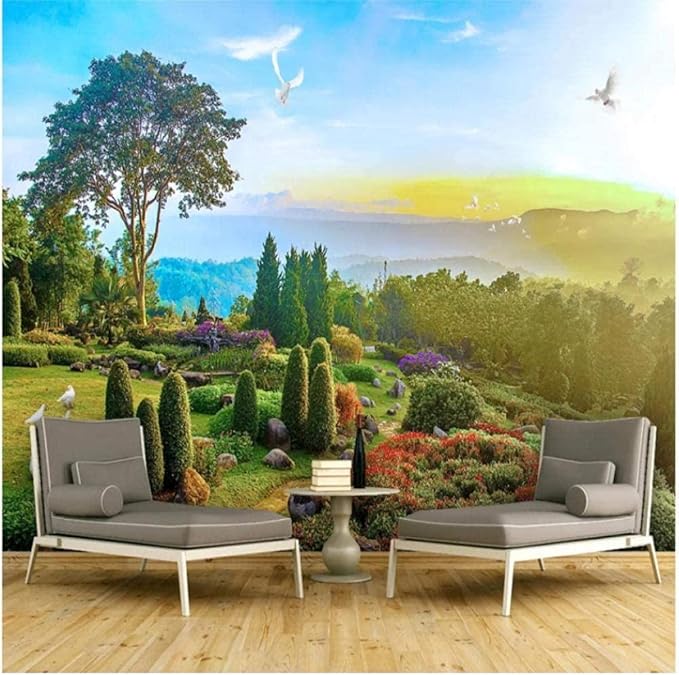 Papel tapiz mural Pastoral Paisaje Bosque Estepa Mar Foto Murales Sala