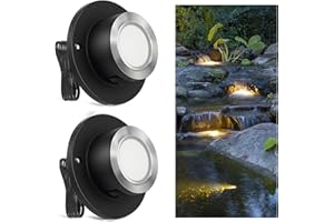 SMY Lighting 3W LED Pond Lights 12-24V AC/DC Low Voltage Underwater Fountain Lights 3000K Warm White IP68 Waterproof for Outdoor Ponds Fountains Waterfalls, 2 Pack
