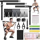 Bbtops Pilates Bar Kit with Resistance Bands,Pilates Bar with Stackable Bands Workout Equipment for Legs,Hip,Waist and Arm,Exercise Fitness Equipment for Women & Men Home Gym Yoga Pilates