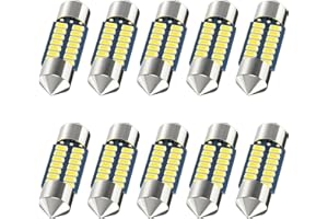 Serundo Auto DE3175 Led Bulb 31mm 1.22in DE3022 Led Bulb, DE3021 DE3023 6428 6430 7065 Led Festoon Bulb, 6000k White Super Bright Interior Led Used for Car Map Dome Light etc,Pack of 10pcs