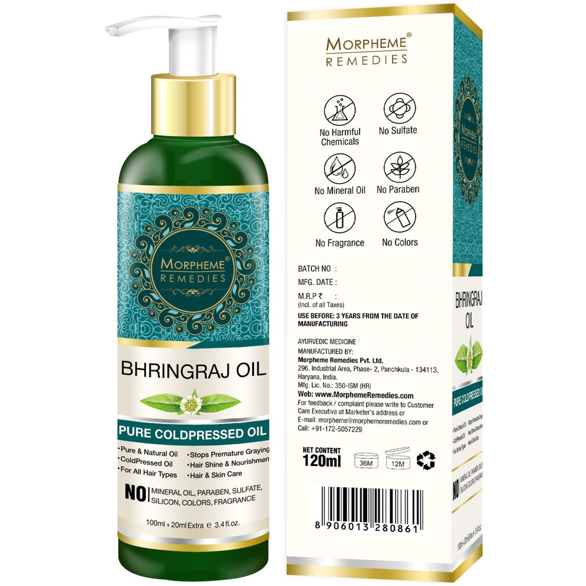 Buy Morpheme Remedies Pure ColdPressed Bhringraj Oil No Mineral