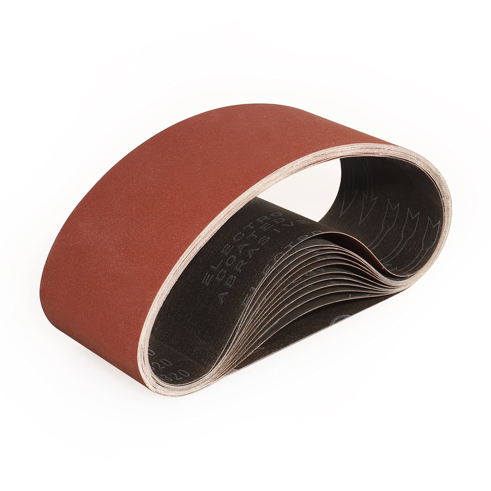 Sruhrak 100X610mm Abrasive Sanding Belt Set - 12 Pack 320 Grits Sandpaper Belts for Portable Belt Sander