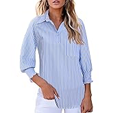 Kistore Women Blouses 3/4 Sleeve Business Shirts Smocked Cuffed Spring Dressy Casual Tops 2026 Fashion S-XXL