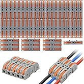 Linkstyle Lever Wire Connectors Kit, 50 Pcs Wire Nuts, Electrical Compact Splicing Wire Connectors Push-in, 2/3/4/6 Port