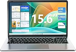 Naclud 15.6 Inch Laptops, 4GB RAM, 128GB SSD Laptop