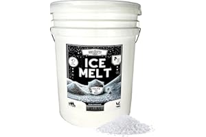 Home and Country USA Halite Crystals Ice Melt Effective to -25°F, Eco-Friendly De-Icer, Optimal Granule Size for Quick Melting, Ideal for Driveways, Walkways, and Entryways 45 lb Pail