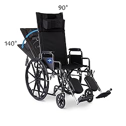 Medline Reclining Wheelchair, 18", with Elevating