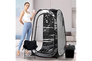 amocane Full Size Portable Steam Sauna, Single Personal Sauna with 4L 1400W Steamer Generator, Full Body Home Sauna Spa for Relaxation, Large Indoor Saunas Tent with Remote Control & Foldable Chair