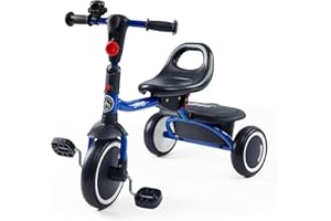 JMMD Toddler Tricycles Age 18 Months-5, Foldable Kids Trike with Removable Storage Basket, Toddler Bike Gift for Boys and Girls, Blue