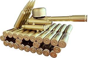 ZhurongGod Bullet Shell Style Tank Model – Handmade Metal Military Tank Sculpture for Desk & Home Decoration, Rustic Veteran Gift for Dad, Man Cave, or Gun Room Display(95 Tank)
