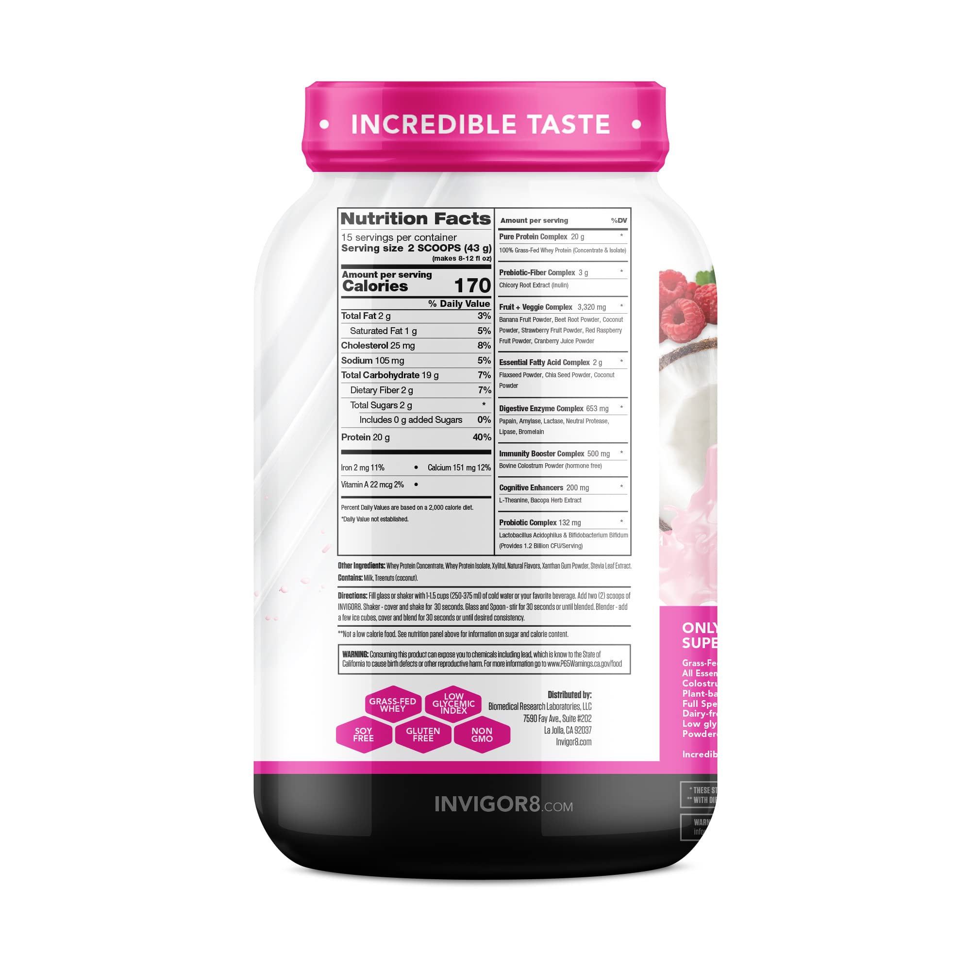 Invigor8 Mua INVIGOR8 Superfood Grass Fed Whey Protein Isolate Shake Natural ...