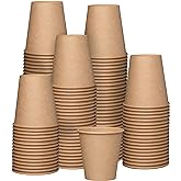 GUSTO [10 oz. - 100 Count Kraft Disposable Paper Cups, Hot Coffee Cups Brown Unbleached - Eco-Friendly Cups (Formerly Comfy Package)